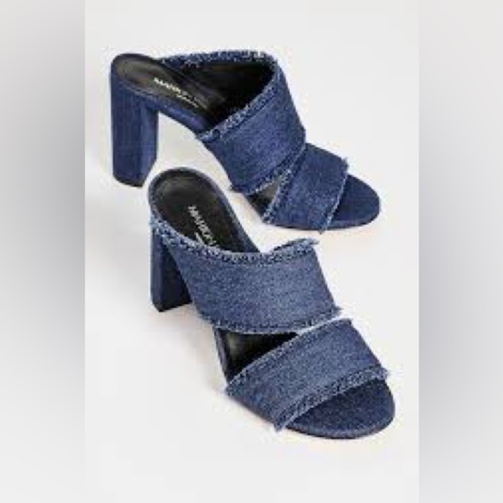 Marion Parke Cecilia 85 | Block Heel Slide Sandal - 36.5 / Blue Denim